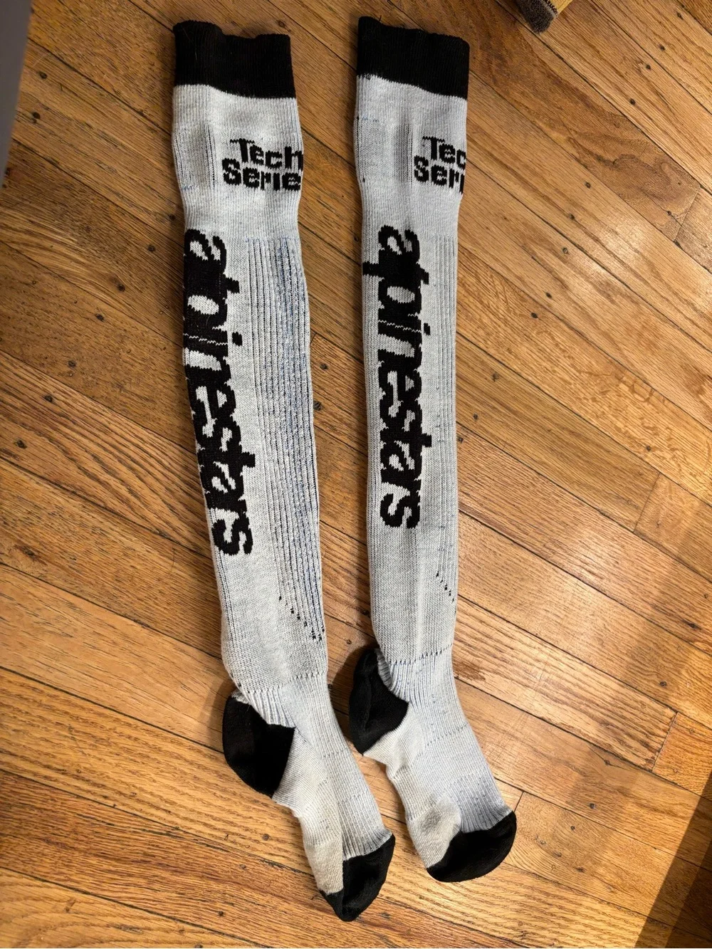 Alpinestars Light Gray and Black Over-the-Calf Athletic Socks